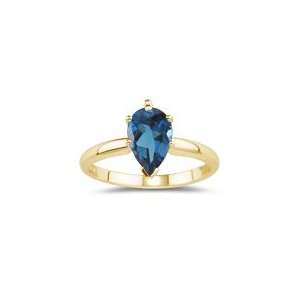   Cts London Blue Topaz Solitaire Ring in 18K Yellow Gold 5.0 Jewelry