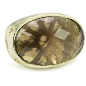   Sheila Fajl Smokey Quartz 18k Gold Plated Ring, Size 7 Jewelry