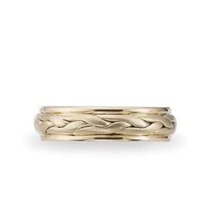    14k Yellow Gold Hand Woven Rope C/F Fancy Wedding Band Jewelry
