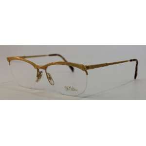 Bob Mackie Ophthalmic Eyewear Metal Bottom Rimless 743 Satin Gold