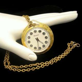 LUCERNE Vintage Watch Pendant Necklace Large Reversible Working  