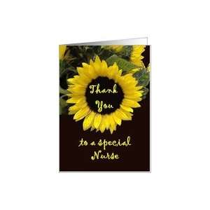  NURSE Thank You   Bright Sunflower Card Health & Personal 