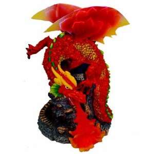  Fire Breathing Red Dragon Statue