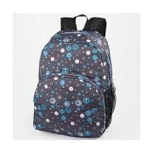 Eastsport Fuel Gray & Blue Polka Dots Backpack Sport School Travel 