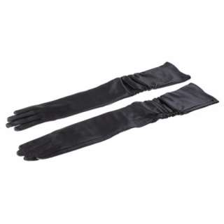   this pair of soft black leather, extra long, over the elbow gloves