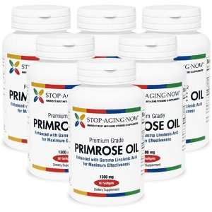 EVENING PRIMROSE OIL   1300 mg. (6 Pack) Premium Grade  60 Softgels 