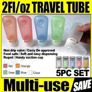  5 Pack Gotoob Humangear 2 oz Travel Tube New TSA Approved 