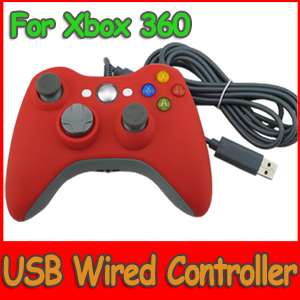 US RED WIRED CONTROLLER FOR XBOX 360 SYSTEM+PC WINDOWS  