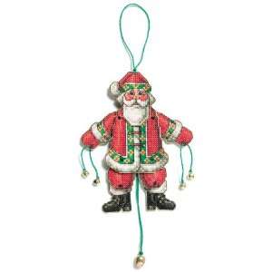  Santa Jumping Jack Counted Cross Stitch Ornament