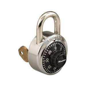  Combination Stainless Steel Padlock w/Key Cylinder, 1 7/8 