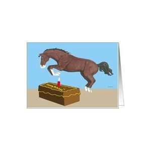 Jumping Horse Birthday Card