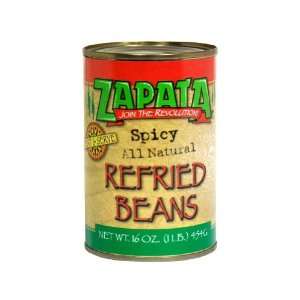  Zapata, Bean Ff Refried Spicy, 16 OZ (Pack of 12) Health 