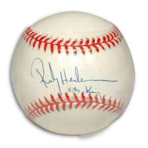  Rickey Henderson Autographed Baseball with SB King 