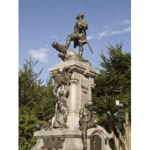 Magellan Statue in Main Square, Punta Arenas, Patagonia, Chile, South 