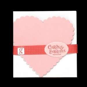  Studio G 8 Pack Card and Envelopes Pink Heart Fabric By 