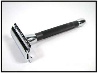 merkur double edge safety razor with hard black handle