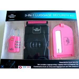  The Sharper Image 3 in 1 Luggage Security Kit   Pink   TSA 