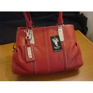  Tignanello Genuine Leather Glam Red Purse Satchel NWT 