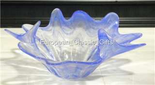 PRETTY BLUE MURANO GLASS BOWL Italian STUDIO ART Glasses ITALY NEW 