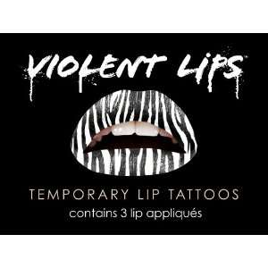  Violent Lips   The Zebra   Set of 3 Temporary Lip 