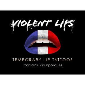  Violent Lips   The French Flag   Set of 3 Temporary Lip 