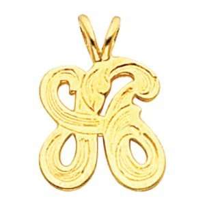  14K Yellow Gold C Medium Initial Pendant Jewelry