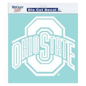 Ohio State Buckeyes Die Cut Decal   8x8 White permanent adhesive 