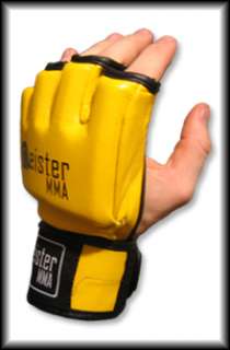 OZ. ULTIMATE MMA GLOVES YELLOW   LEATHER MEISTER UFC  