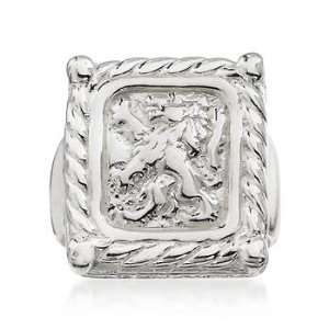  Italian Crest Style Lion Sterling Silver Ring Jewelry