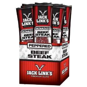 Jack Links Beef Steaks, Peppered, 1 Ounce (Pack of 12)  