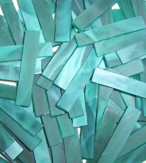40 2 Teal Green Border Stained Glass Mosaic Tiles  
