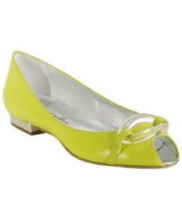 Bettye Muller yellow patent leather Cruise peep toe flats   