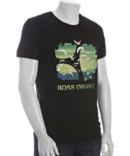 Hugo Boss Hugo Boss Orange black cotton Tuck graphic t shirt 