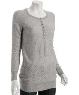Joie heather grey pointelle Lucia tunic sweater   