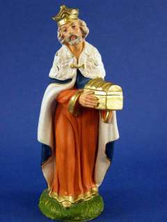 Made in Italy Vintage 8 Piece Paper Mache Nativity Figures  