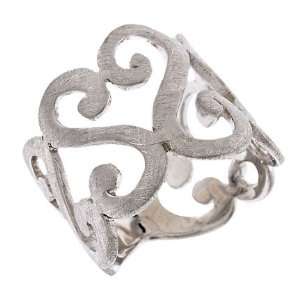   Finish Scroll Design .925 Sterling Silver Ring Glitzs Jewelry