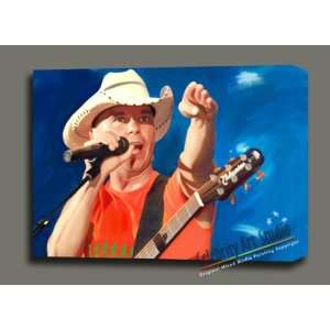 KENNY CHESNEY ORIGINAL DIGITAL OIL PAINTING ON CANVAS MOUNTED W 