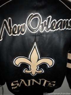 New Orleans Saints NFL Genuine Leather Jacket G III Apparel XL  
