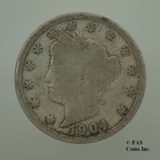 1904 (P) Good Liberty Head V Nickel US Coin  