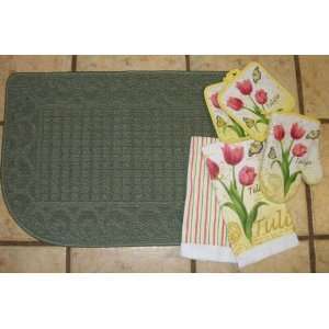  Green Slice Kitchen Rug 18 x 27 inch with matching Tulip 