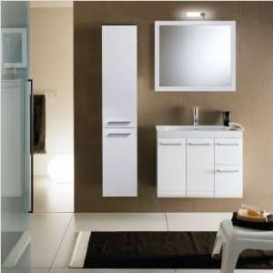 Bundle 52 Linear 30.4 Wall Mounted Bathroom Vanity Set Finish Glossy 