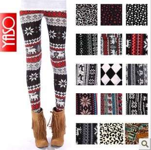 multi style Nordic Snow Knitted Womens Leggings Tights, Comfy, Great 