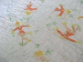 Vintage SCARECROW Antique Feedsack 2 QUILT BLOCKS * SUZY HOMEMAKER 