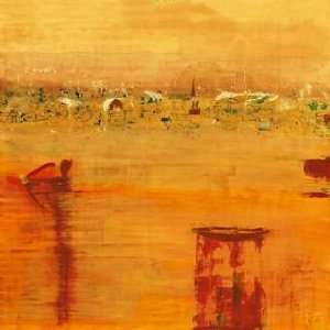 Rose Richter Armgart 39.4W by 39.4H  Orange Landscape CANVAS Edge 