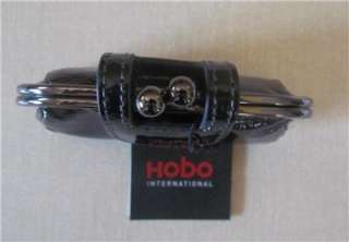 Hobo International BLACK LEA Patent Coin Pouch  