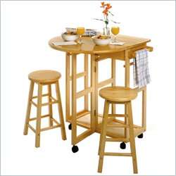 Winsome Basics Round Breakfast Bar/Table & 2 Dining Set 021713893321 