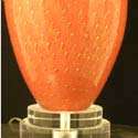 Single Murano Glass Lamp Orange w/ Gold Flecks  
