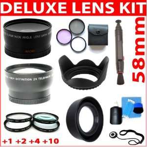   Lens Hood + 3 Steps Rubber Lens Hood + Lens Cleaning Kit For Canon eos