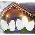 Set of 25 Ceramic Opaque White C7 Indoor/Outdoor Christmas Lights 