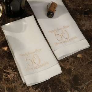  Pair of 50th Anniversary Linen Towels